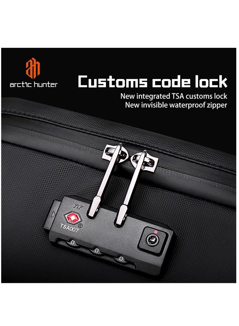 ARCTIC HUNTER Anti Theft Business Travel Laptop Backpack Waterproof School Bag with TSA Locker B00451 Black - Image 4